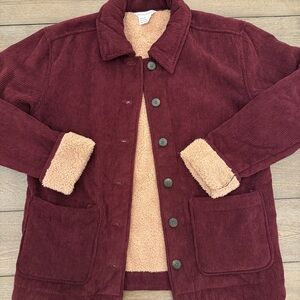 Boston Traders Sherpa-Lined Jacket - Burgundy Size XS